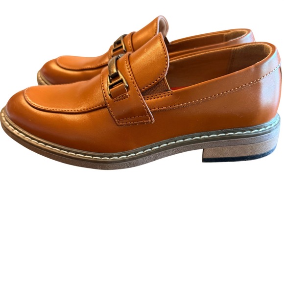 Bruno Marc Other - Bruno Marc‎ Kids Tan Faux Leather Loafers Dress Shoes Size 1 Boys Formal